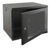 12u 450mm 19" Deep Black Wall Mounted Data Cabinet Patch Panel PDU Comms Network