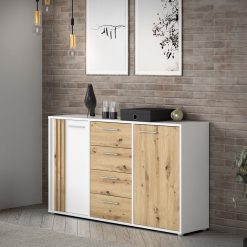 2 Door, 4 Drawer Sideboard, 142,6 cm W x 82,3 cm H x 34,3 cm D