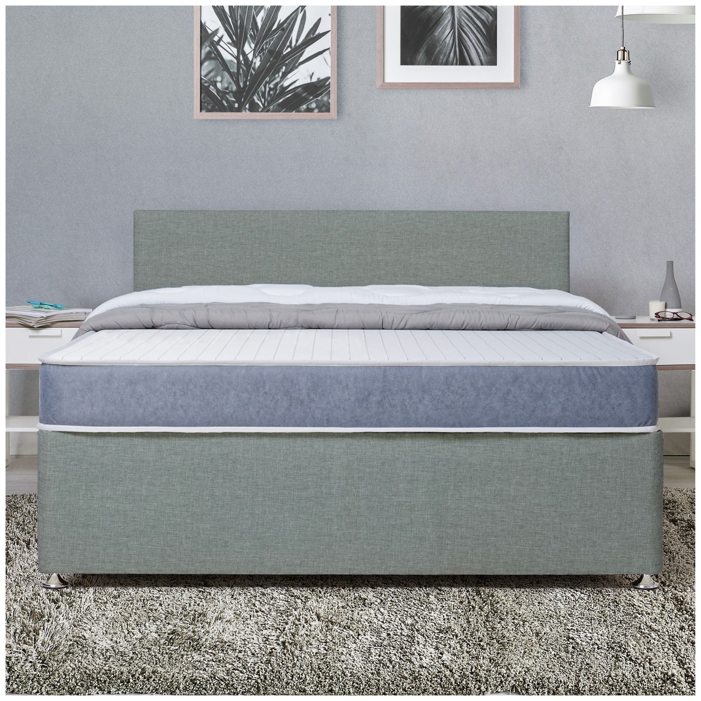 Argos Home Devon Small Double 2 Drawer Divan Bed - Grey