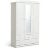 Argos Home Nordic 3 Door 5 Drawer Mirror Wardrobe - White