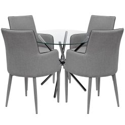Broderick Circular Dining Set with 4 Chairs