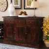 Buckingham 135 Cm Wide 3 Drawer Mango Solid Wood Sideboard