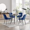 Bulkley Walnut Effect Round Dining Table & 4 Luxury Velvet Dining Chairs - Melamine Scratch Free Top