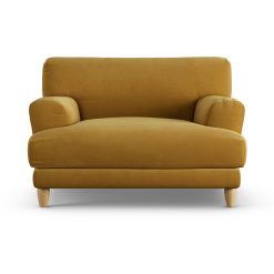 Habitat Askem Fabric Cuddle Chair - Gold - Ash Leg