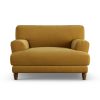 Habitat Askem Fabric Cuddle Chair - Gold - Dark Leg