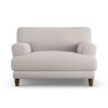 Habitat Askem Fabric Cuddle Chair - Natural - Dark Leg