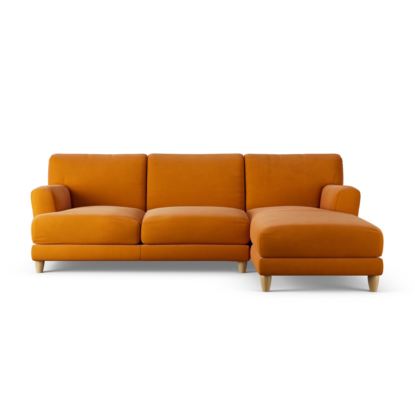 Habitat Askem Fabric Right Hand Corner Sofa -Orange-Ash Leg