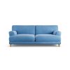 Habitat Askem Velvet 3 Seater Sofa - Sky Blue - Ash Leg