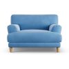 Habitat Askem Velvet Cuddle Chair - Sky Blue - Ash Leg