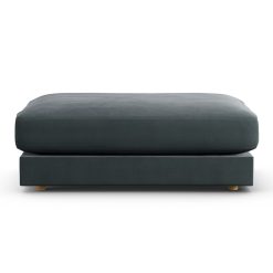 Habitat Ayr Fabric Footstool - Charcoal - Ash Leg