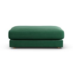 Habitat Ayr Fabric Footstool - Green - Ash Leg