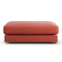 Habitat Ayr Fabric Footstool - Papaya