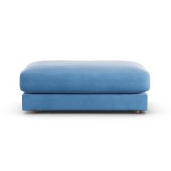 Habitat Ayr Velvet Footstool - Sky Blue