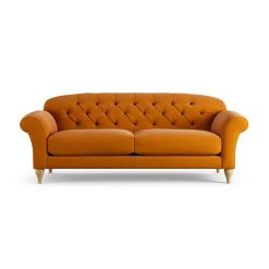 Habitat Brooker Fabric 4 Seater Sofa - Orange - Ash Leg