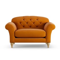 Habitat Brooker Fabric Cuddle Chair - Orange - Ash Leg