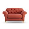 Habitat Brooker Fabric Cuddle Chair - Papaya - Ash Leg