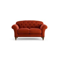 Habitat Brooker Velvet 2 Seater Sofa - Orange - Dark Leg