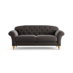 Habitat Brooker Velvet 3 Seater Sofa - Grey - Ash Leg