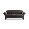 Habitat Brooker Velvet 3 Seater Sofa - Grey - Dark Leg