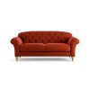 Habitat Brooker Velvet 3 Seater Sofa - Orange - Ash Leg