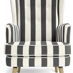 Habitat Callie Fabric Wingback Chair - Black & White