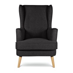 Habitat Callie Fabric Wingback Chair - Charcoal