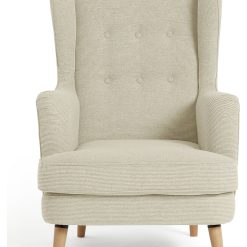 Habitat Callie Fabric Wingback Chair - Latte