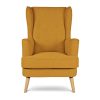 Habitat Callie Self Assembly Fabric Wingback Armchair-Yellow