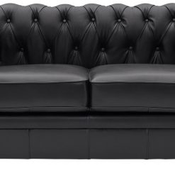 Habitat Chesterfield Leather 2 Seater Sofa - Black