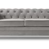 Habitat Chesterfield Velvet 3 Seater Sofa - Light Grey