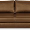 Habitat Daly Leather Wide Arm 4 Seater Sofa - Tan