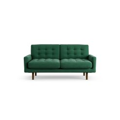 Habitat Fenner Fabric 2 Seater Sofa - Green - Dark Leg