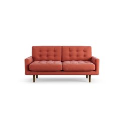Habitat Fenner Fabric 2 Seater Sofa - Papaya - Dark Leg