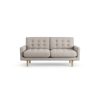 Habitat Fenner Fabric 2 Seater Sofa - Stone - Ash Leg