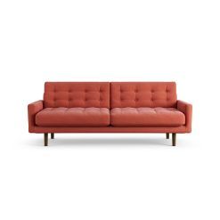 Habitat Fenner Fabric 3 Seater Sofa - Papaya - Dark Leg