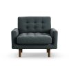 Habitat Fenner Fabric Armchair - Charcoal - Dark Leg