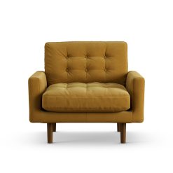 Habitat Fenner Fabric Armchair - Gold - Dark Leg
