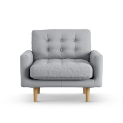 Habitat Fenner Fabric Armchair - Grey - Ash Leg