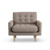 Habitat Fenner Fabric Armchair - Mocha - Ash Leg
