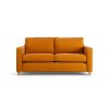 Habitat Flint Fabric 2 Seater Sofa Bed- Orange - Ash Leg