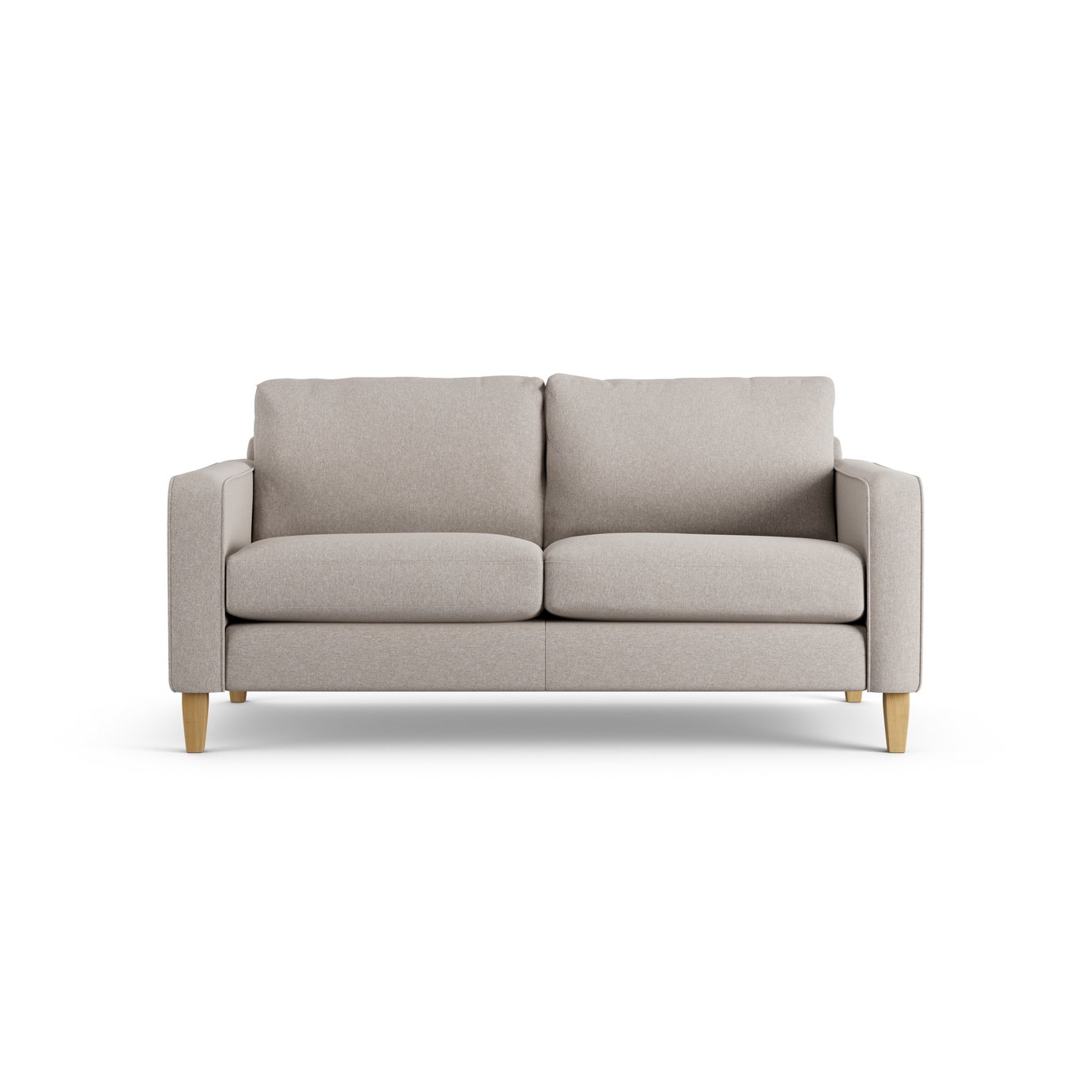 Habitat Flint Fabric 2 Seater Sofa - Stone - Ash Leg