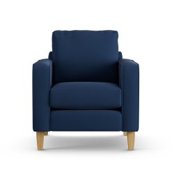 Habitat Flint Fabric Armchair - Navy - Ash Leg