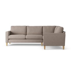 Habitat Flint Fabric Right Hand Corner Sofa- Mocha - Ash Leg
