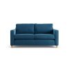 Habitat Flint Velvet 2 Seater Sofa Bed- Ink Blue - Ash Leg