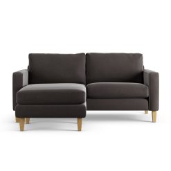 Habitat Flint Velvet Reversible Corner Sofa - Slate Grey