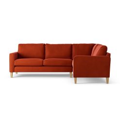 Habitat Flint Velvet Right Hand Corner Sofa - Burnt Orange