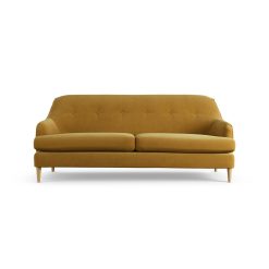 Habitat Frome Fabric 3 Seater Sofa - Gold - Ash Leg
