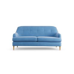 Habitat Frome Velvet 2 Seater Sofa - Sky Blue - Ash Leg