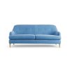 Habitat Frome Velvet 3 Seater Sofa - Sky Blue - Ash Leg