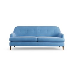 Habitat Frome Velvet 3 Seater Sofa - Sky Blue - Dark Leg